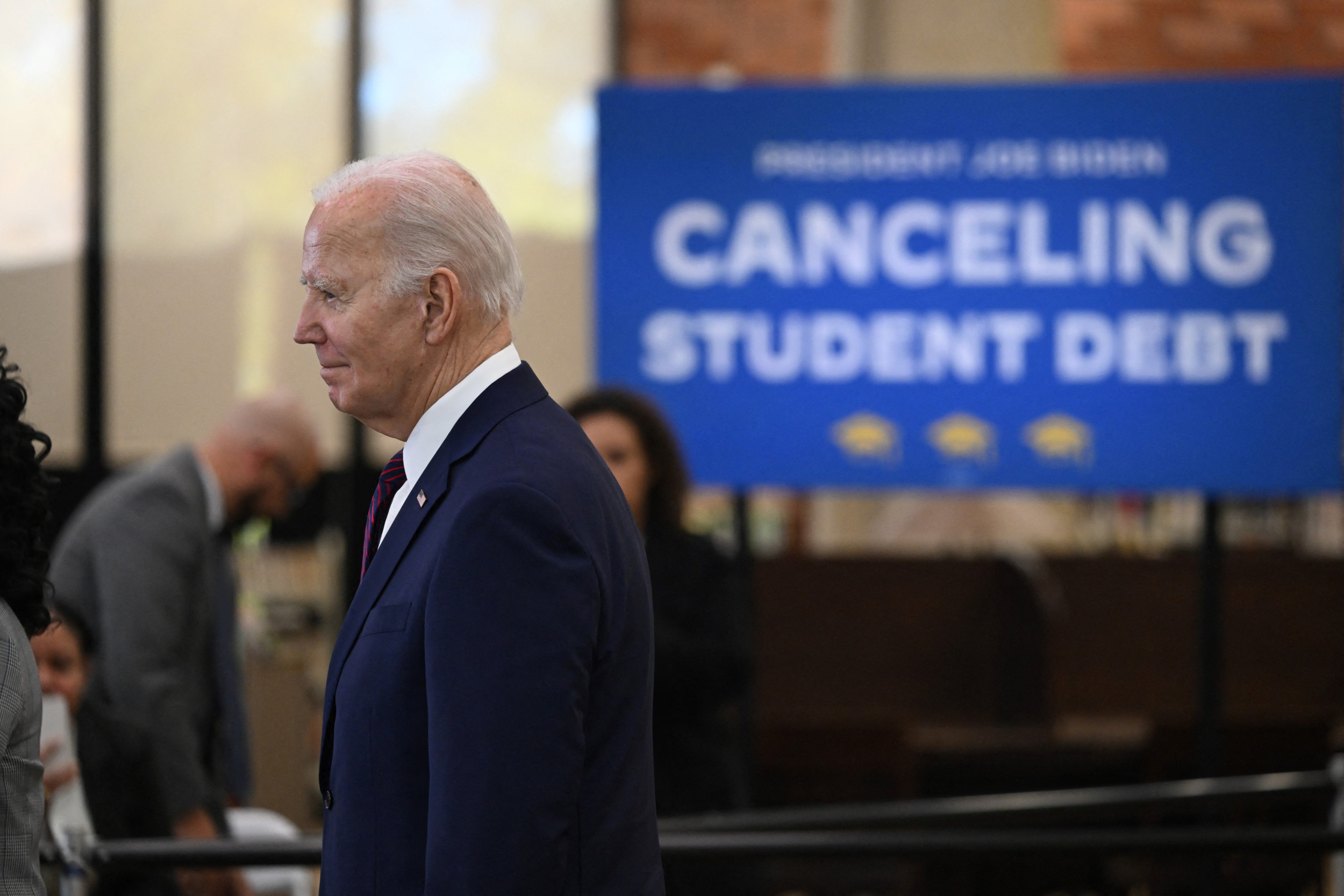 US president joe biden arrives to speak